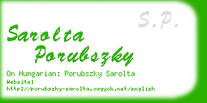 sarolta porubszky business card